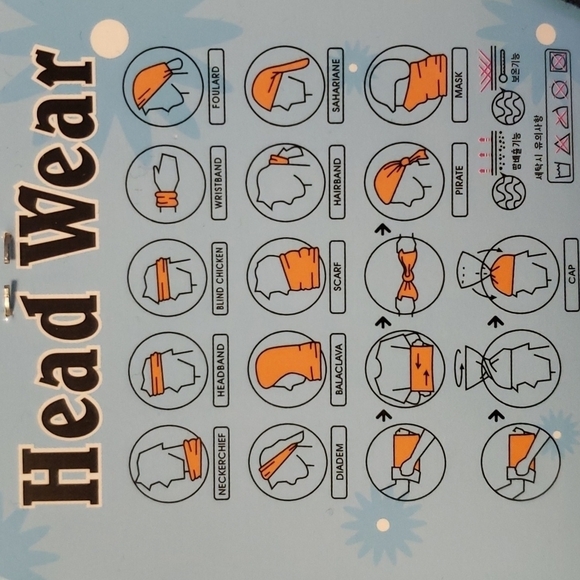 BLACK headband gaiter multi scarf mask Neckerchief - Picture 3 of 3